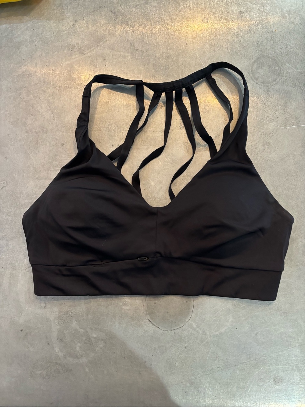 Athleta sports bra, black, strappy back